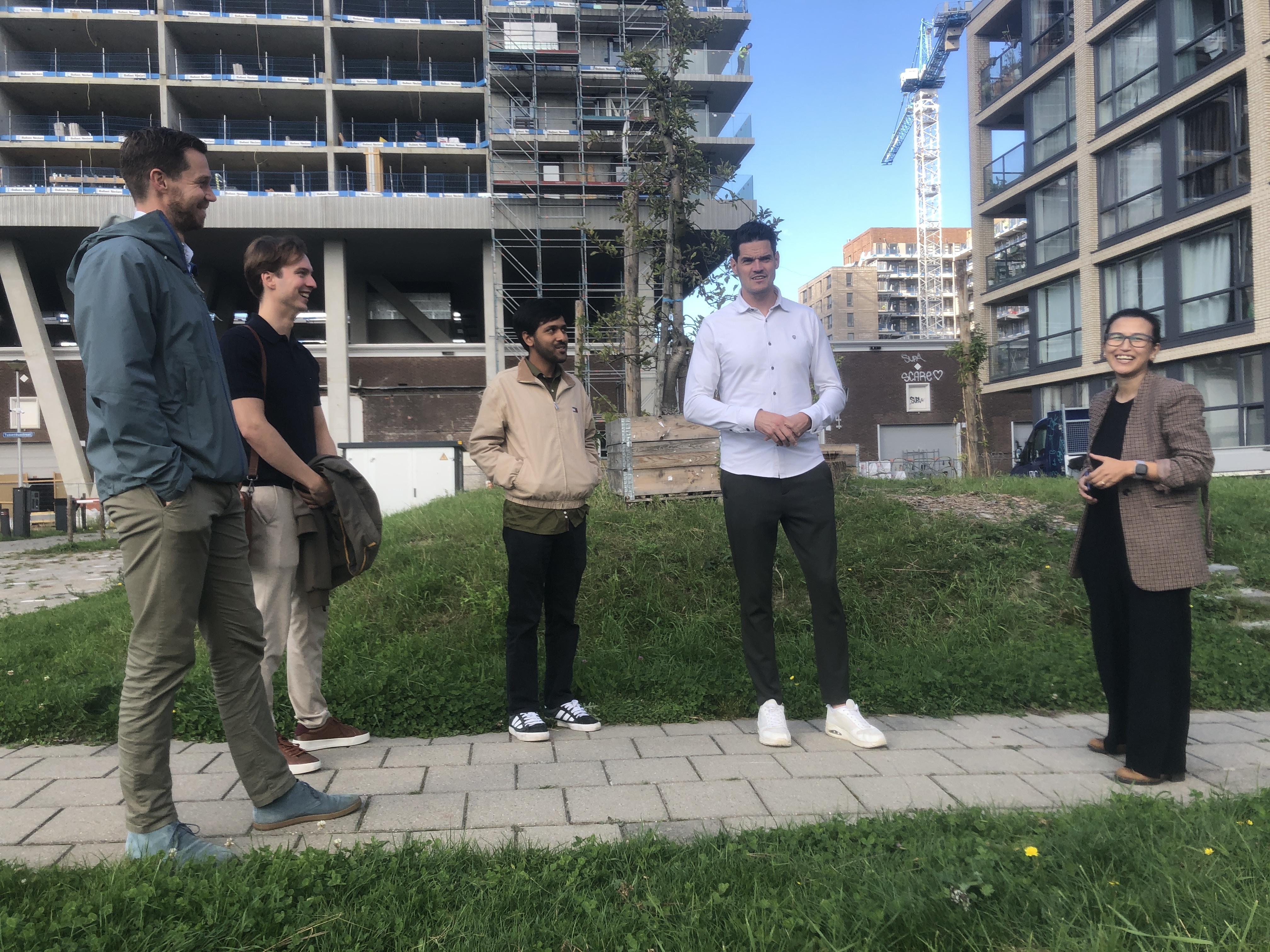Een deel van het projectteam op werkbezoek Digitaal TEMPO in de bouw